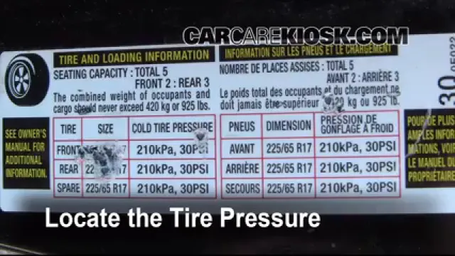 2008 Lexus RX350 3.5L V6 Neumáticos y ruedas Controlar presión de neumáticos